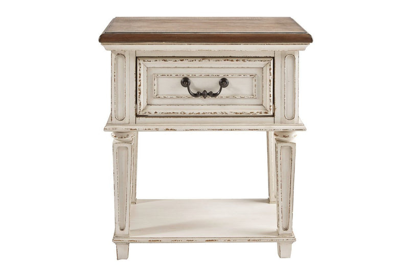 Realyn Chipped White Nightstand - DMV FurnitureNightstand