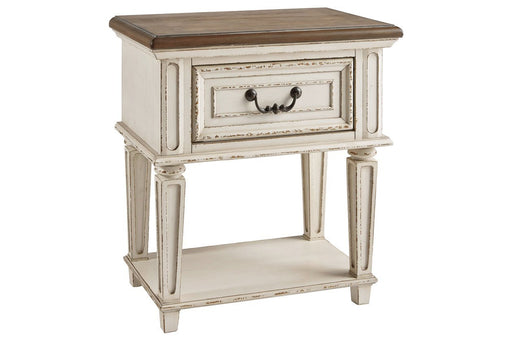 Realyn Chipped White Nightstand - DMV FurnitureNightstand