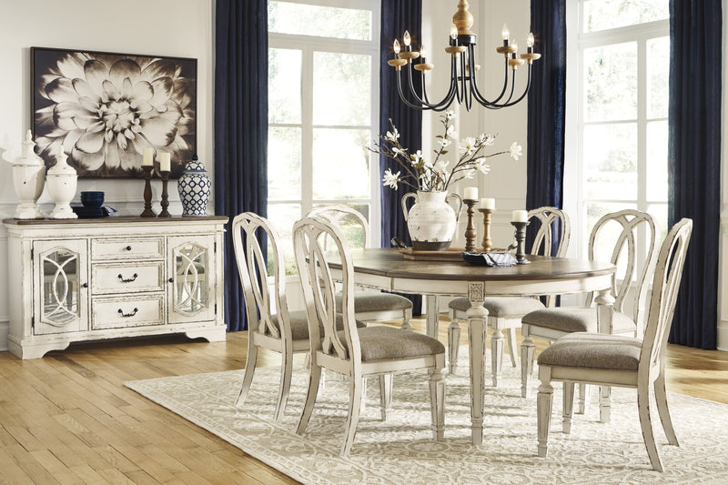 Realyn Chipped White Oval Dining Room Set - DMV FurnitureDining Room Set