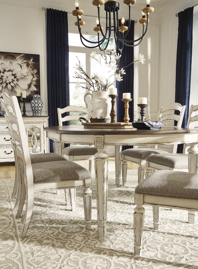 Realyn Chipped White Oval Dining Room Set - DMV FurnitureDining Room Set