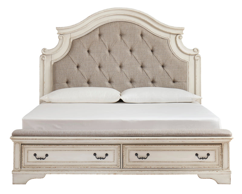 Realyn Chipped White Queen Storage Panel Bed - DMV FurnitureQueen Bed