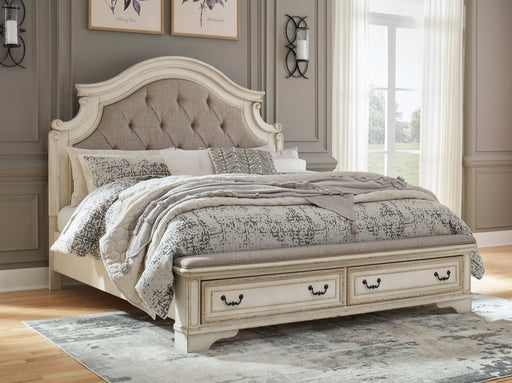 Realyn Chipped White Queen Storage Panel Bed - DMV FurnitureQueen Bed