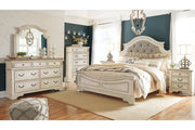 Realyn Chipped White Queen Upholstered Panel Bed - DMV FurnitureQueen Bed