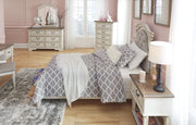 Realyn Chipped White Twin Upholstered Bed - DMV FurnitureTwin Bed