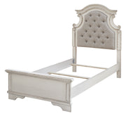 Realyn Chipped White Twin Upholstered Bed - DMV FurnitureTwin Bed