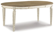 Realyn Chipped White Oval/Round Dining Table and 6 Ribbon Back Chairs from Ashley - DMV Furniture