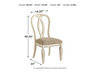 Realyn Chipped White Oval/Round Dining Table and 6 Ribbon Back Chairs from Ashley - DMV Furniture