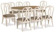 Realyn Chipped White Dining Table and 8 Ribbon Back Chairs from Ashley - DMV Furniture
