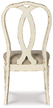Realyn Chipped White Dining Table and 8 Ribbon Back Chairs from Ashley - DMV Furniture