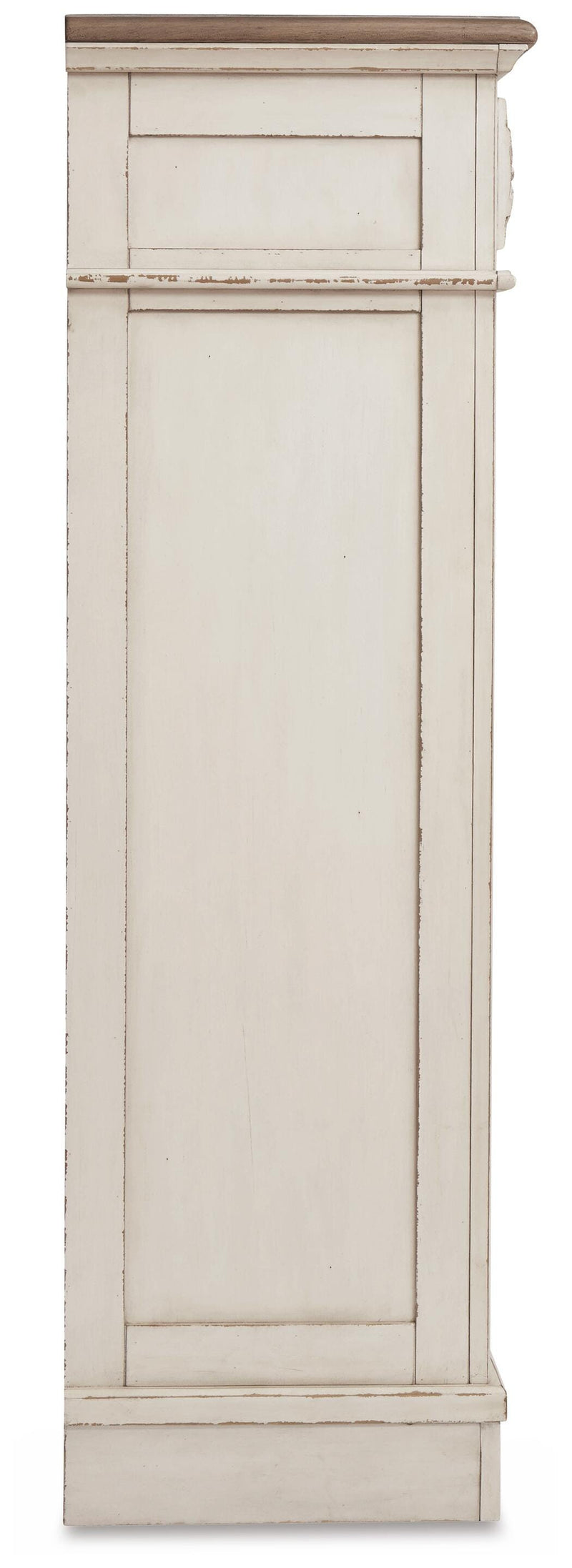 Realyn Full Upholstered Panel Bed, Chest and Nightstand - B743B96