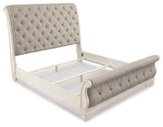 Realyn King Upholstered Sleigh Bed, Dresser and Nightstand - B743B108