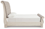 Realyn King Upholstered Sleigh Bed, Dresser and Nightstand - B743B108
