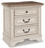 Realyn Queen Upholstered Bed with 2 Nightstands in Two-tone - PKG012186