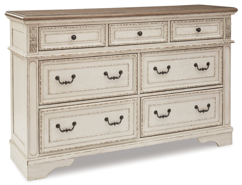 Realyn Queen Upholstered Bed with Dresser in Two-tone from Ashley - DMV Furniture