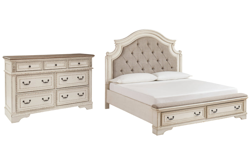 Realyn Queen Upholstered Bed with Dresser in Two-tone from Ashley - DMV Furniture