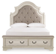 Realyn Queen Upholstered Storage Bed, Dresser, Chest and Nightstand - B743B98
