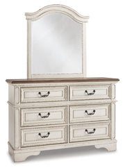 Realyn Twin Panel Bed with Mirrored Dresser, Chest and 2 Nightstands in Chipped White from Ashley - DMV Furniture