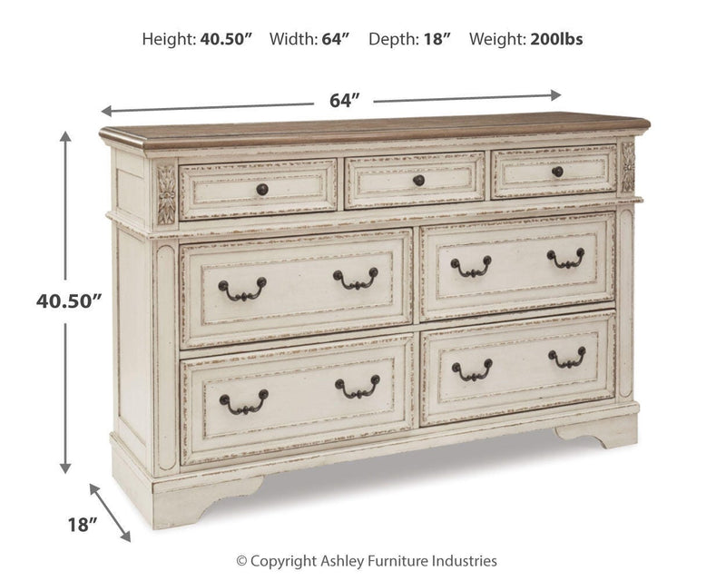 Realyn Two-tone Dresser and 2 Nightstands - B743B39