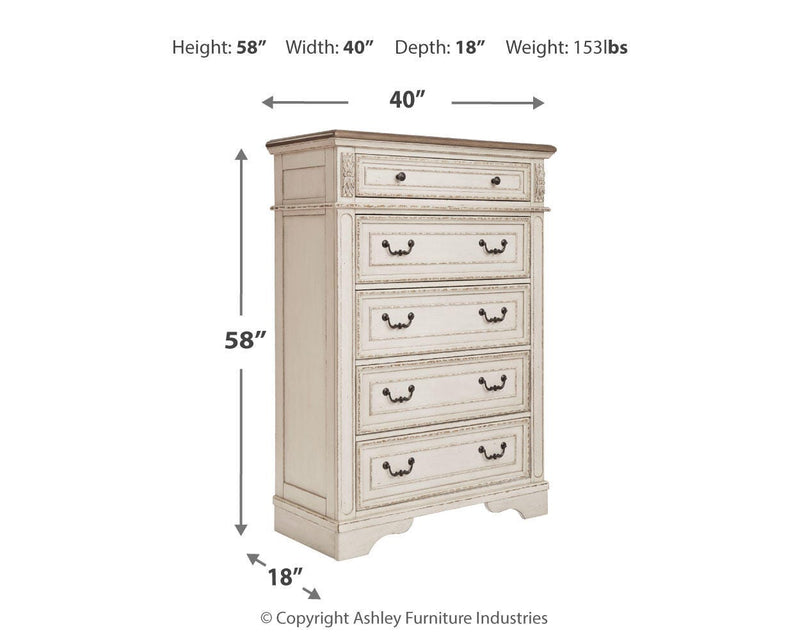 Realyn Two-tone Full Panel Bed and Chest - B743B42
