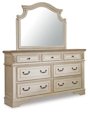 Realyn Two-tone Full Panel Bed, Dresser, Mirror and Nightstand - B743B85