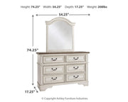 Realyn Two-tone Full Panel Bed, Dresser, Mirror, Chest and Nightstand - B743B81