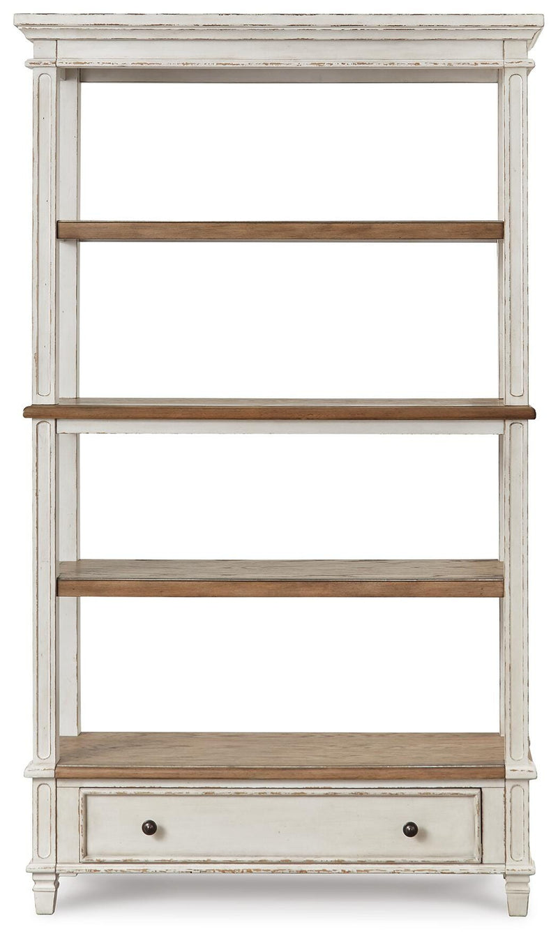 Realyn Two-tone Home Office Desk and Bookcase - H743H3