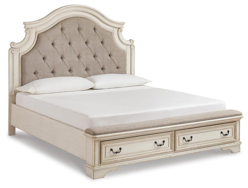 Realyn Two-tone King Storage Bed, Dresser, Chest and 2 Nightstands - B743B69