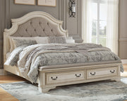 Realyn Two-tone King Storage Bed, Dresser, Mirror and Nightstand - B743B59
