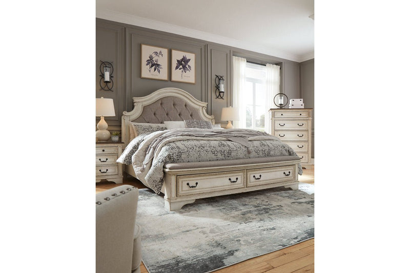 Realyn Two - tone King Upholstered Bed - DMV FurnitureKing Bed