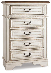 Realyn Two-tone Queen Panel Bed, Dresser, Mirror, Chest and Nightstand - B743B46