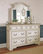 Realyn Two-tone Queen Panel Bed, Dresser, Mirror, Chest and Nightstand - B743B46