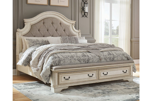 Realyn Two - tone Queen Upholstered Storage Platform Bed - DMV FurnitureQueen Bed
