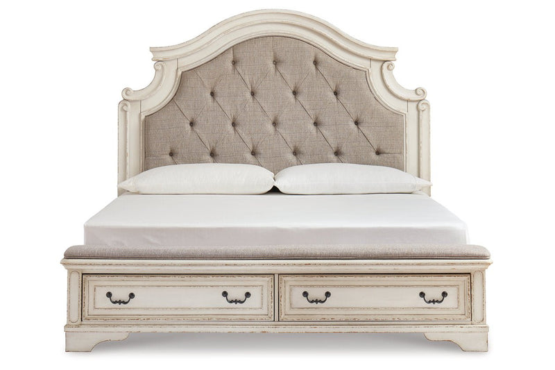 Realyn Two - tone Queen Upholstered Storage Platform Bed - DMV FurnitureQueen Bed