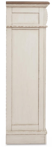 Realyn Two-tone Queen Upholstery Panel Bed, Dresser, Chest, Nightstand, and Vanity Set - B743B35