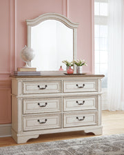 Realyn Two-tone Twin Panel Bed, Dresser, Mirror, Chest and Nightstand - B743B44