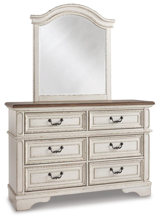 Realyn Two-tone Twin Panel Bed, Dresser, Mirror, Chest and Nightstand - B743B44