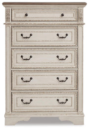 Realyn Two-tone Twin Panel Bed, Dresser, Mirror, Chest and Nightstand - B743B44