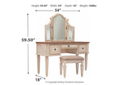 Realyn Two - tone Vanity and Mirror with Stool - DMV FurnitureVanity
