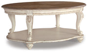 Realyn White/Brown Coffee Table and 2 End Tables - T743T1