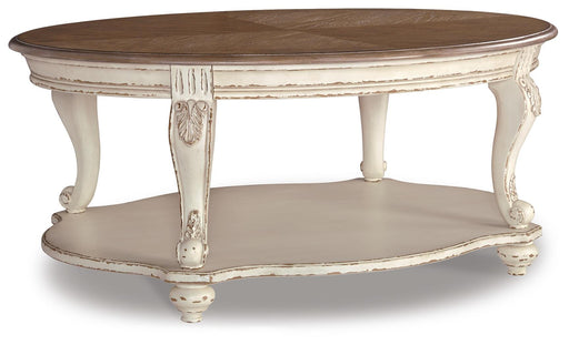 Realyn White/Brown Coffee Table and 2 End Tables - T743T1