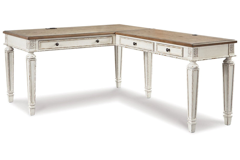 Realyn White/Brown 2 - Piece Home Office Desk - DMV FurnitureOffice Desk