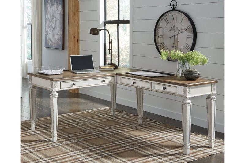 Realyn White/Brown 2 - Piece Home Office Desk - DMV FurnitureOffice Desk