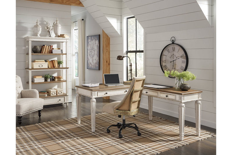 Realyn White/Brown 2 - Piece Home Office Desk - DMV FurnitureOffice Desk
