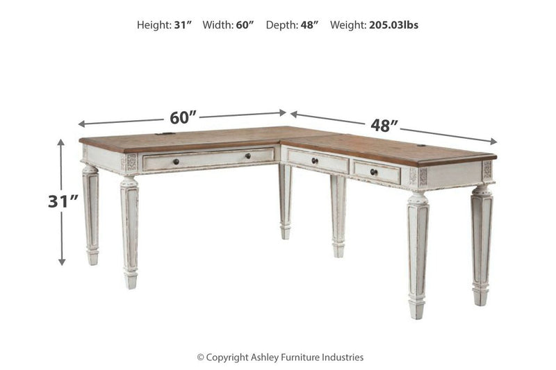 Realyn White/Brown 2 - Piece Home Office Desk - DMV FurnitureOffice Desk