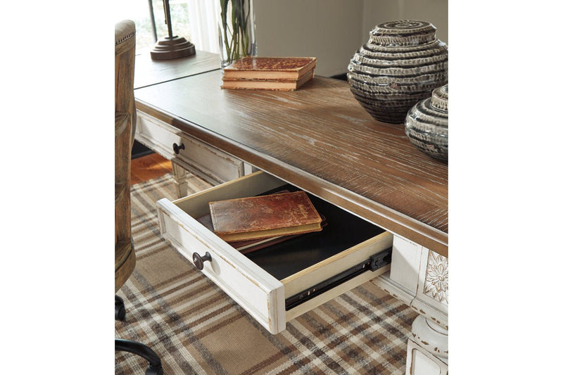 Realyn White/Brown 2 - Piece Home Office Lift Top Desk - DMV FurnitureOffice Desk