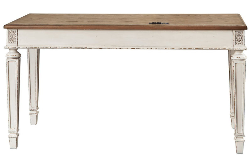 Realyn White/Brown 60" Home Office Desk - DMV FurnitureOffice Desks