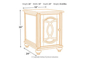 Realyn White/Brown Chairside End Table - DMV FurnitureEnd Table Chair Side