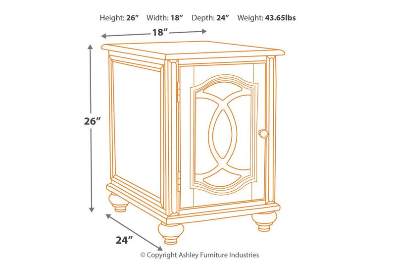 Realyn White/Brown Chairside End Table - DMV FurnitureEnd Table Chair Side