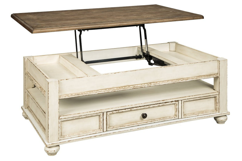 Realyn White/Brown Coffee Table with Lift Top - DMV FurnitureCoffee Table