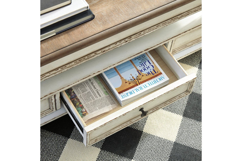 Realyn White/Brown Coffee Table with Lift Top - DMV FurnitureCoffee Table